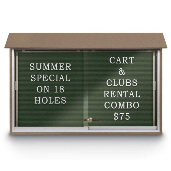 United Visual Products Outdoor Enclosed Combo Board, 72"x36", Bronze Frame/Burgundy & Burgundy UVCB7236ODBZ-BURGUN-DBURGU - main